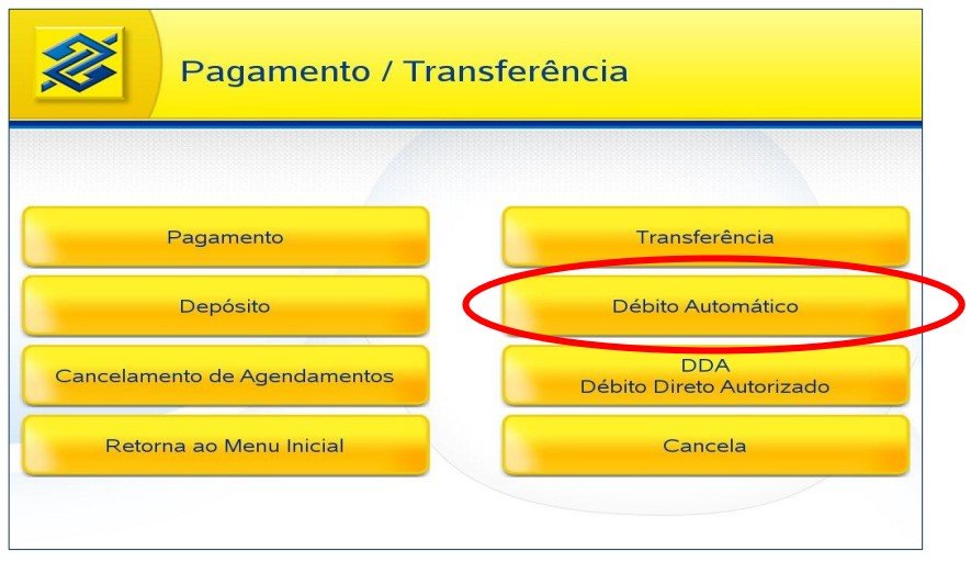 Como autorizar os débitos automáticos pelo caixa eletrônico